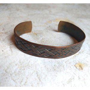 Vintage Copper Lattice Tribal Cuff Bracelet Bell Trading Company
